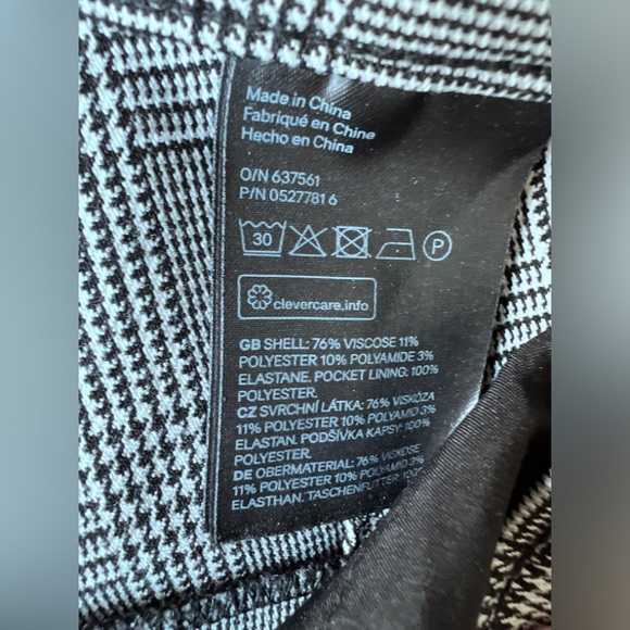 H&M Womens Grey White Plaid Dress Pants Emo Punk Trousers 4 - Picture 6 of 10